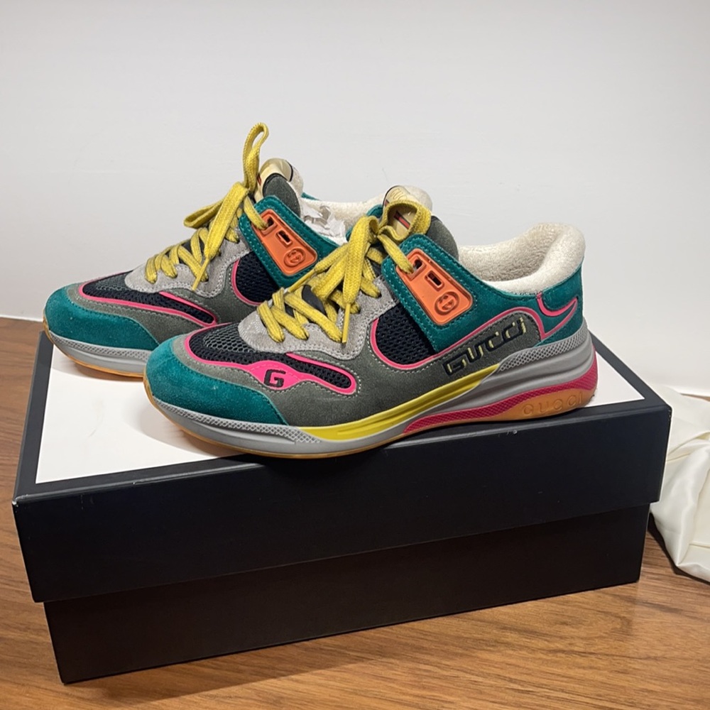 Gucci Green & Multi Colored Sneakers - Picture 3 of 6